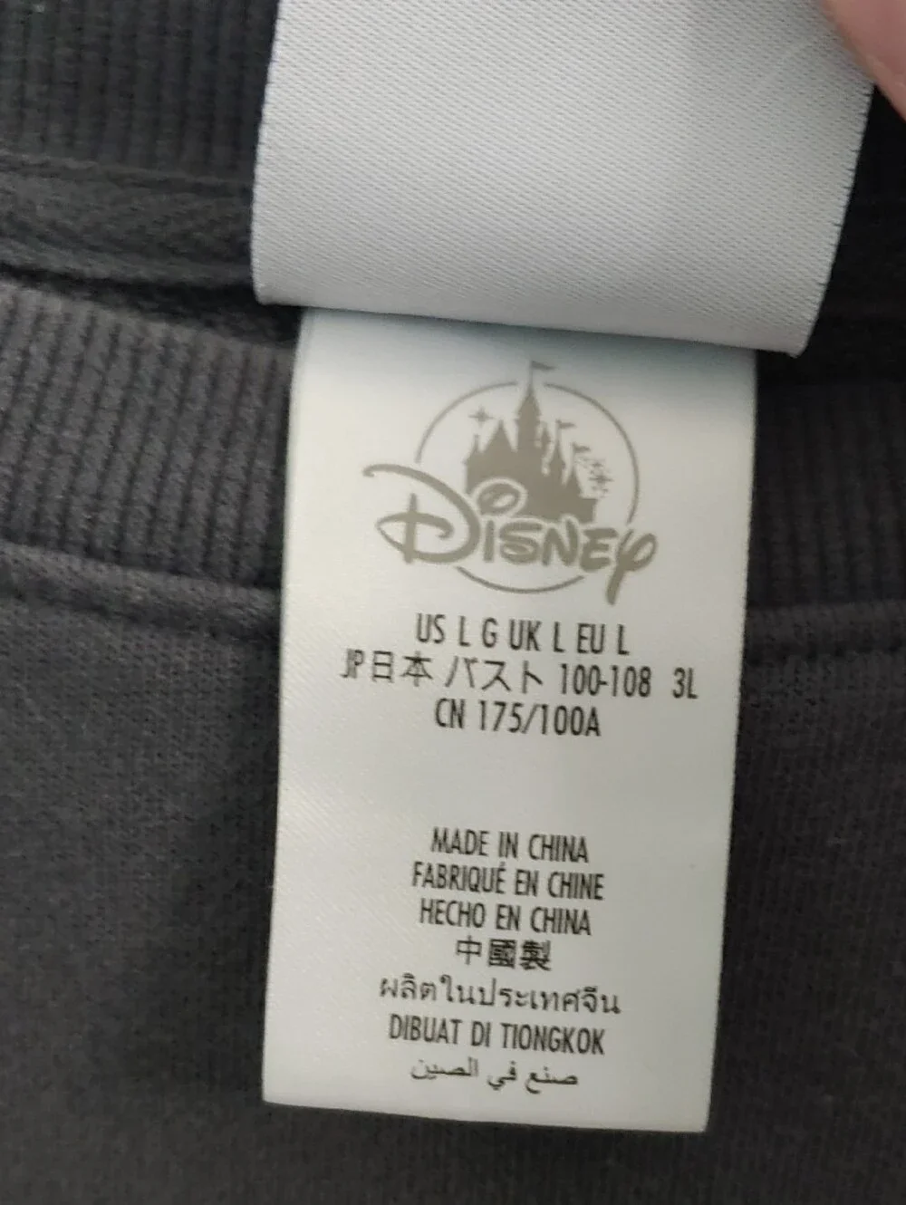Disney 50th Anniversary Sweatshirt Women's L Gray Short Sleeve Rose Gold Print